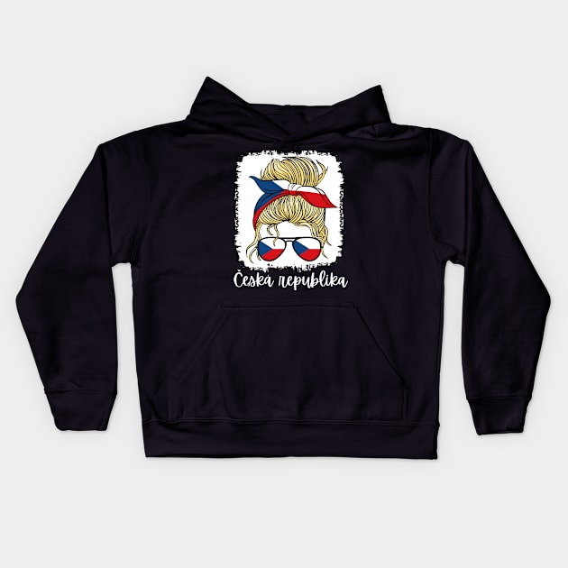 Ceska Czech Republic Flag Girls Czech Girl Kids Kids Hoodie by qwertydesigns